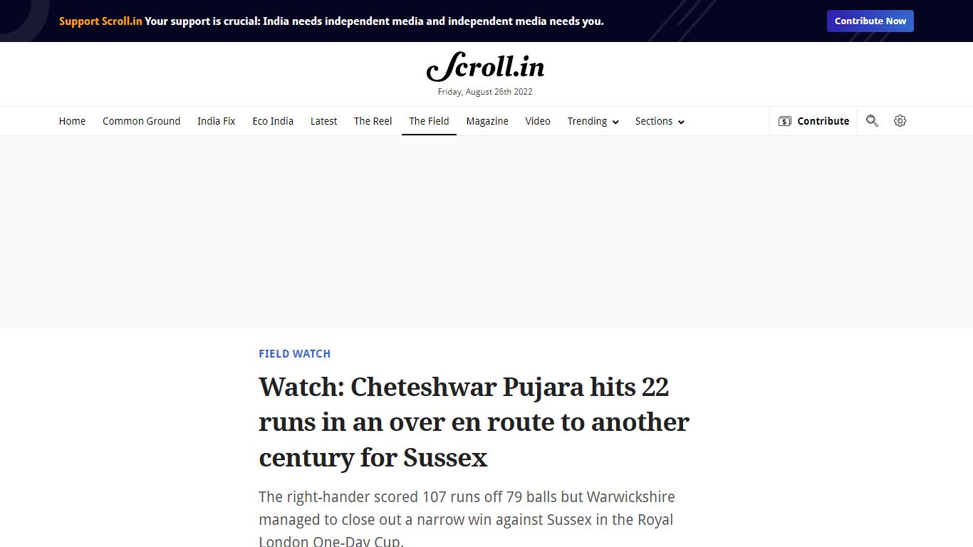 Watch: Cheteshwar Pujara hits 22 runs in an over en route to another ...